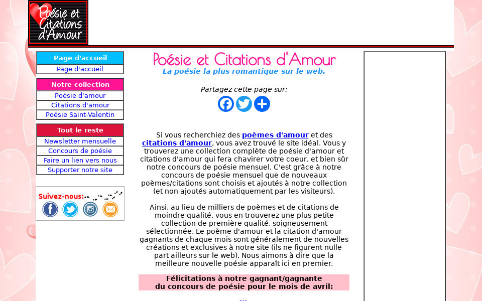 www.poesieetcitationsdamour.com/ screen capture