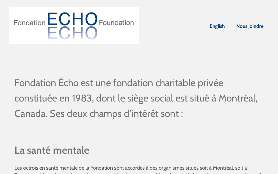fondationecho.ca/ screen capture