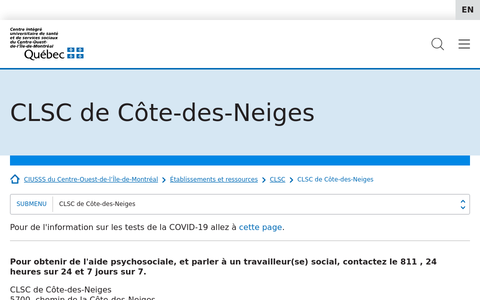 www.ciussscentreouest.ca/etablissements-et-ressources/clsc/clsc-de-cote-des-neiges/ screen capture