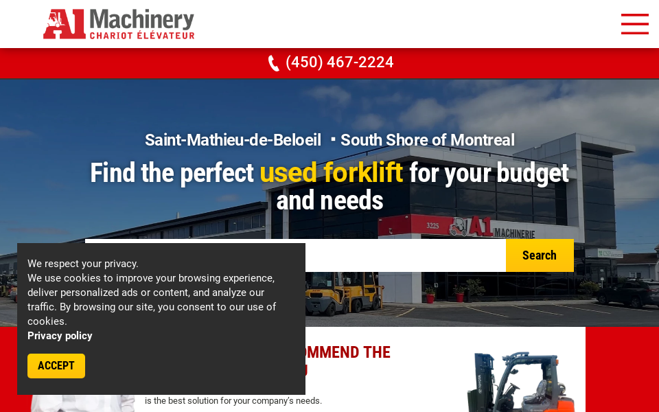 www.a1machinery.com/ screen capture