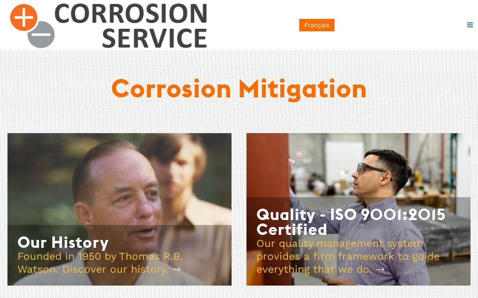 corrosionservice.com/ screen capture