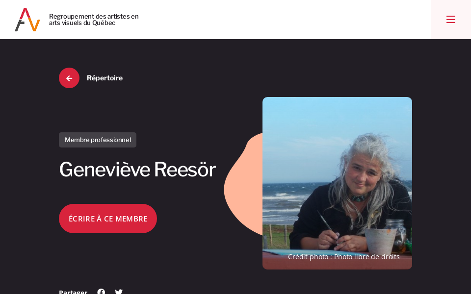 raav.org/member/genevieve-reesor/ screen capture