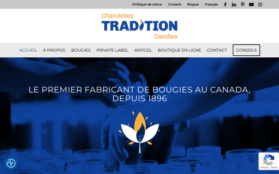 www.chandellestraditioncandles.com/ screen capture