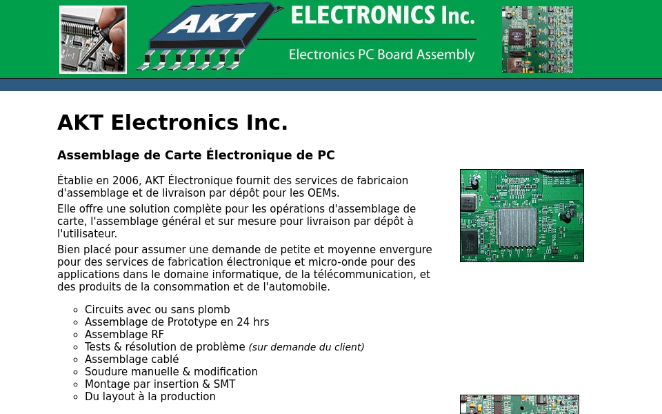 www.aktelectronics.com/fr/ screen capture