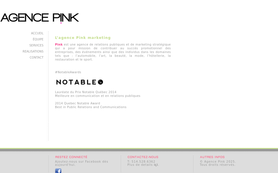 agencepink.com/ screen capture