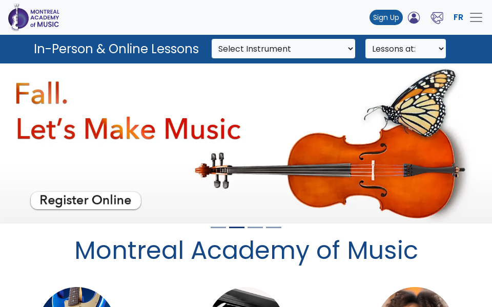 academiedemontreal.com/ screen capture