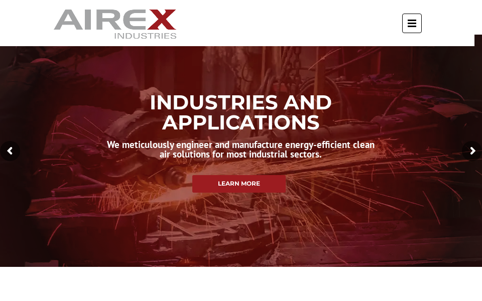 www.airex-industries.com/ screen capture