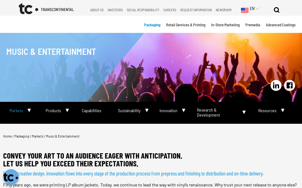 tctranscontinental.com/en-us/packaging/markets/music-entertainment screen capture