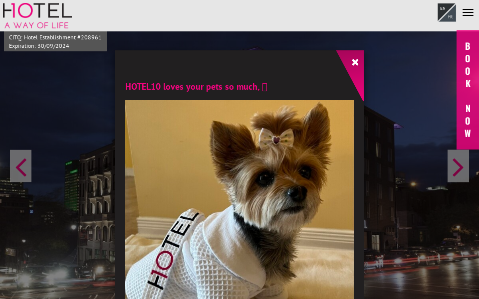 www.hotel10montreal.com/ screen capture