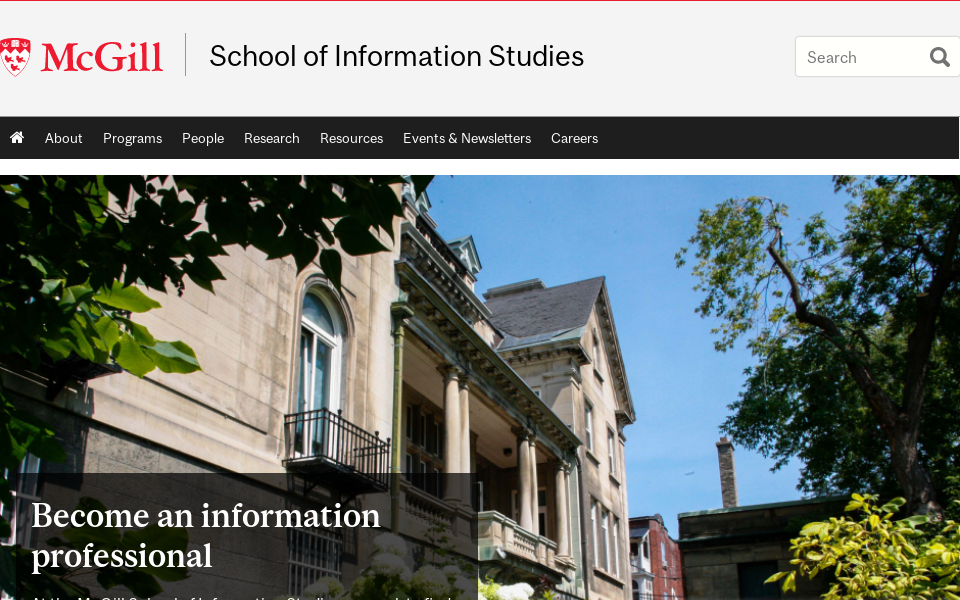 www.mcgill.ca/sis/ screen capture
