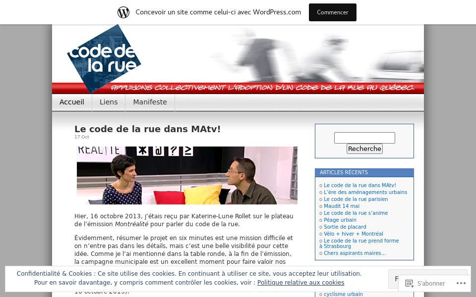 codedelarue.wordpress.com/ screen capture