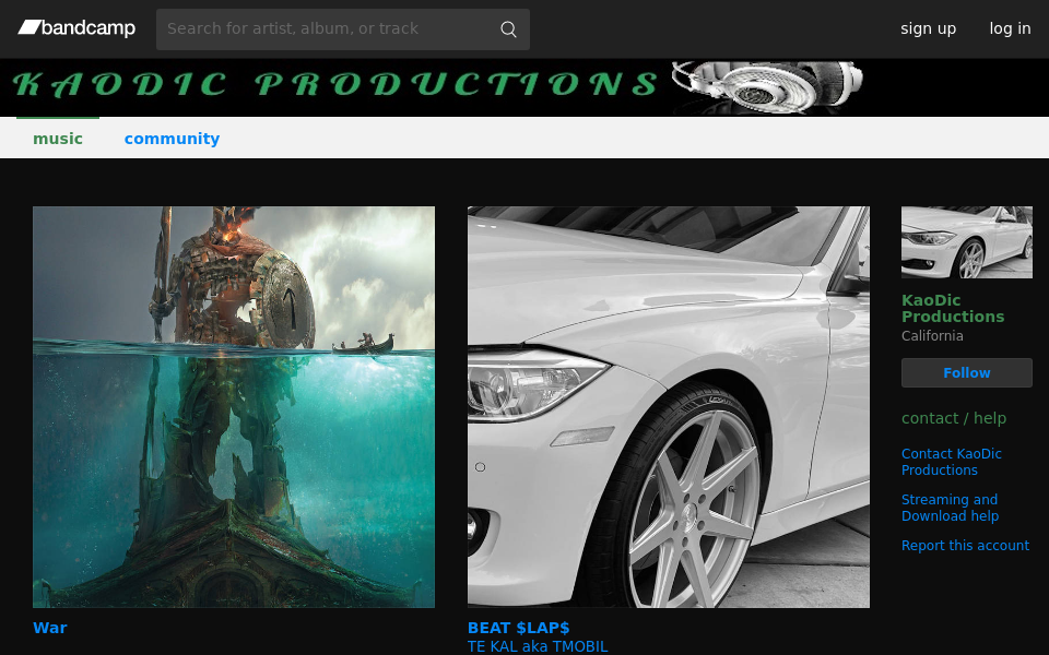 kaodic.bandcamp.com/ screen capture