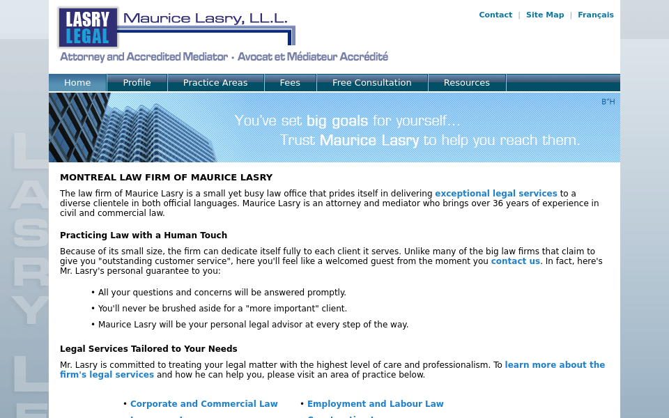 www.lasrylegal.com/ screen capture