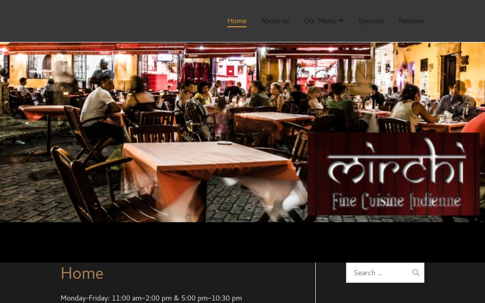restaurantmirchi.com/ screen capture