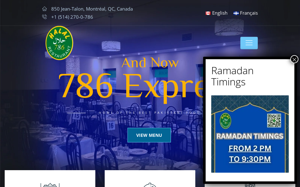 786halalrestaurant.com/ screen capture