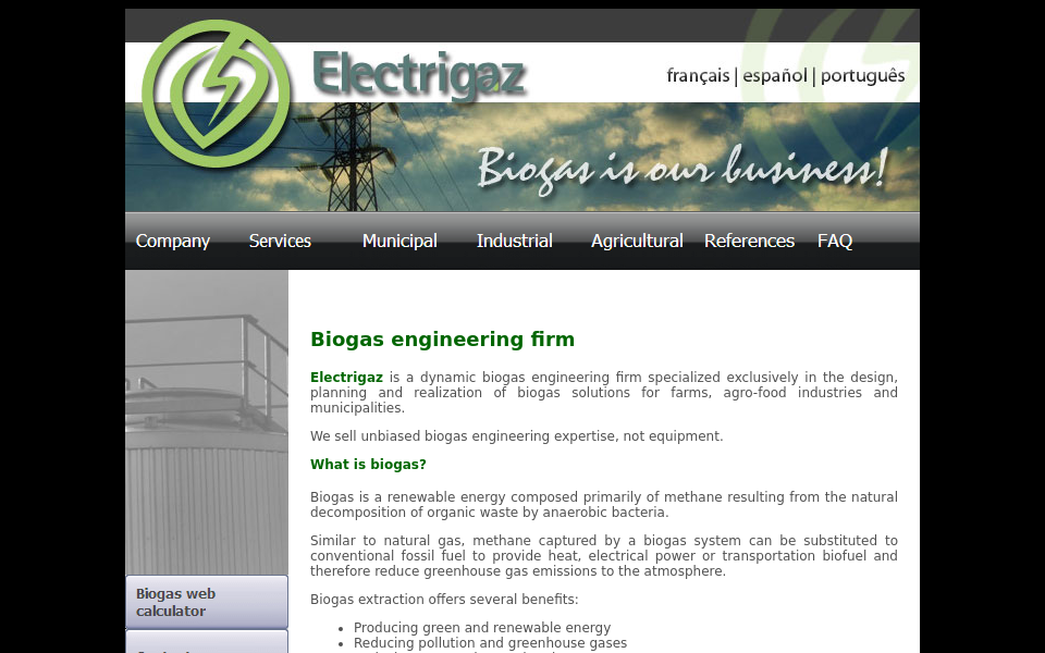 www.electrigaz.com/ screen capture