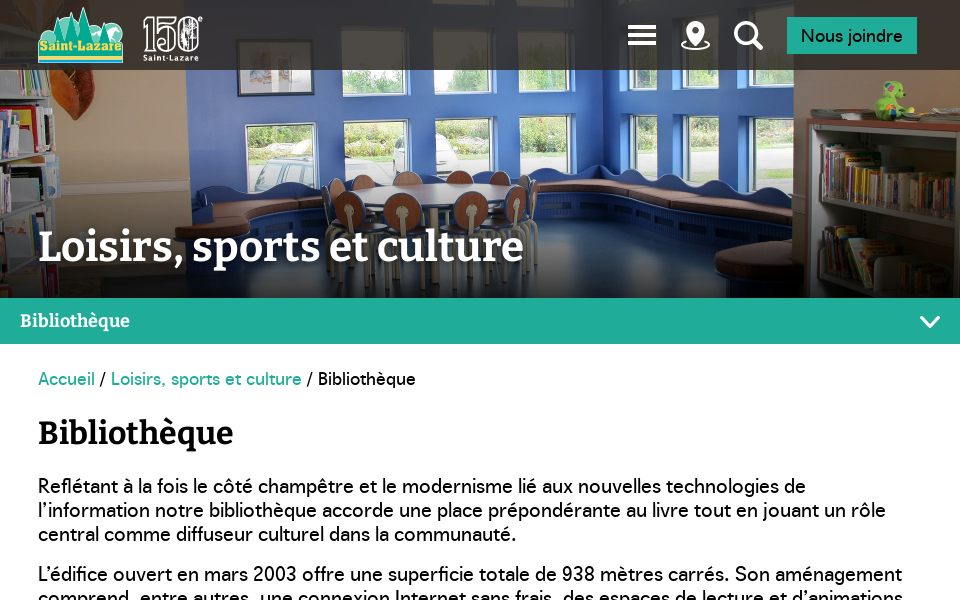 ville.saint-lazare.qc.ca/fr/loisirs-sports-et-culture/bibliotheque screen capture