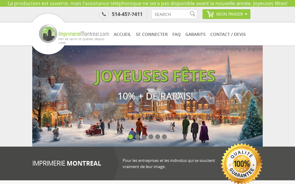 www.imprimeriemontreal.com/ screen capture