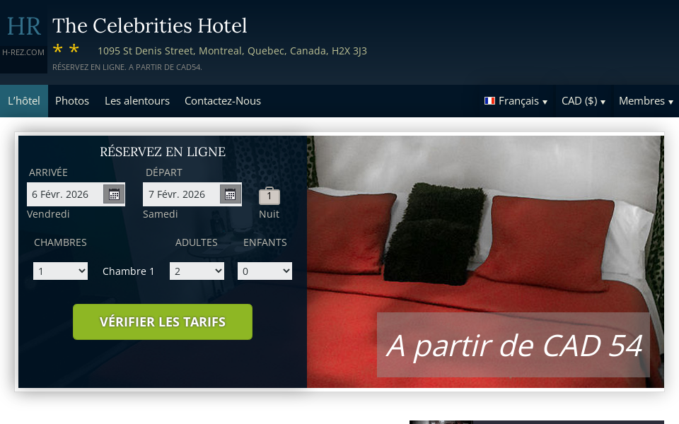 hotelcelebrities-montreal.h-rez.com/index_fr.htm screen capture