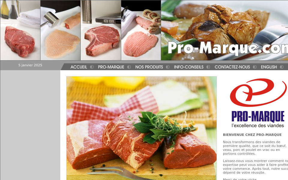 www.pro-marque.com/ screen capture