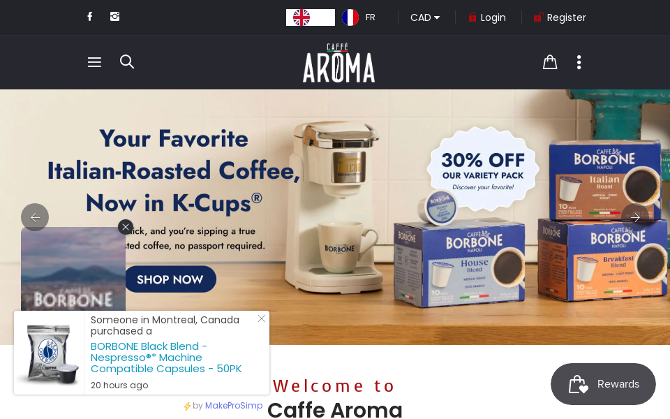 caffearoma.ca/ screen capture