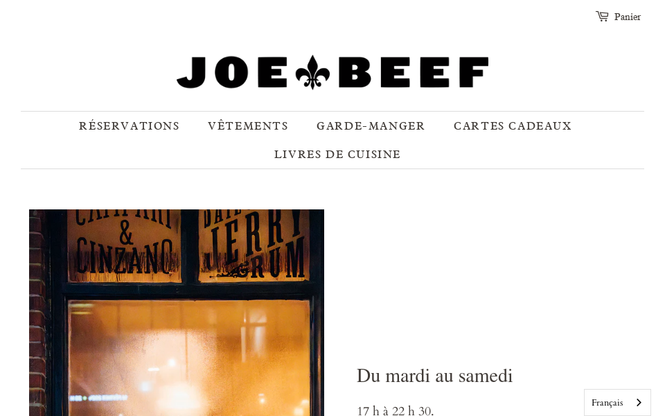 joebeef.com/fr screen capture