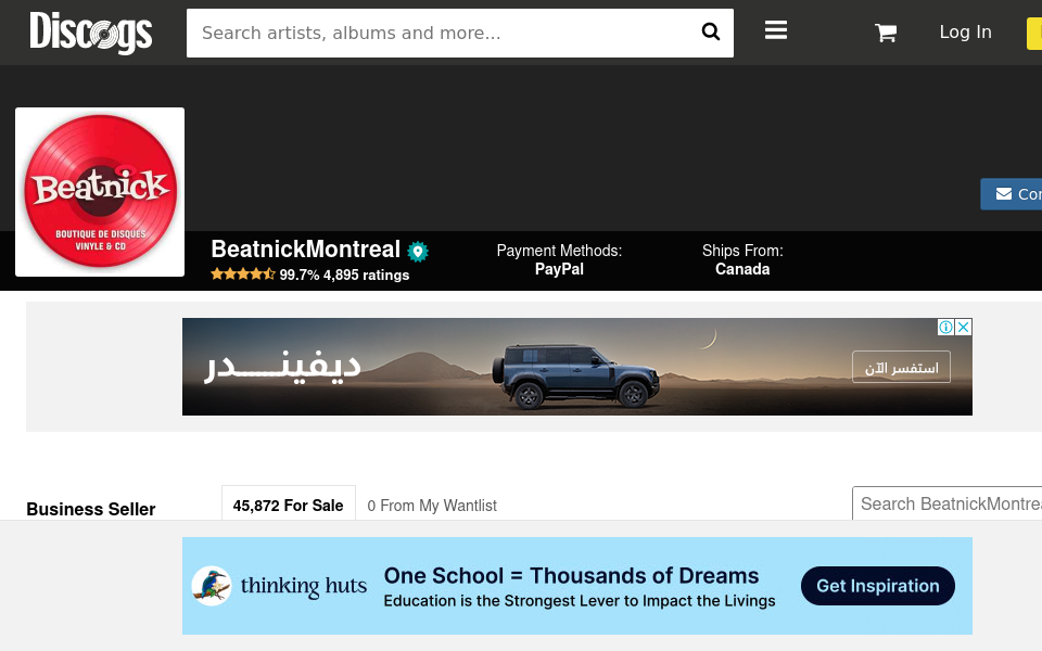 www.discogs.com/seller/BeatnickMontreal/profile screen capture