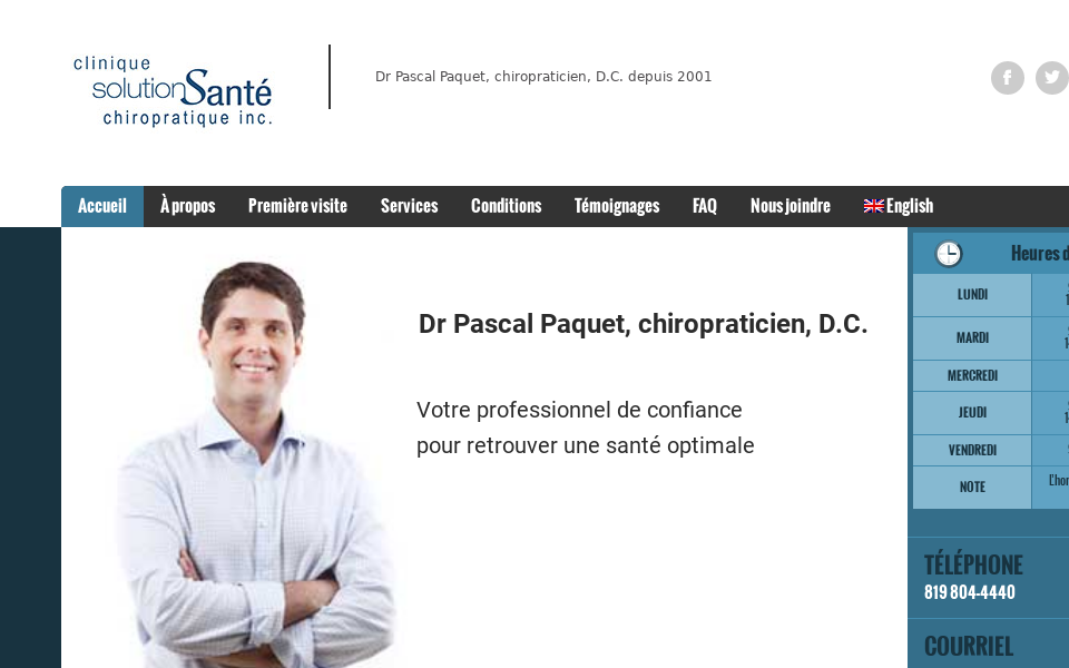 www.cliniquesolutionsante.com/ screen capture