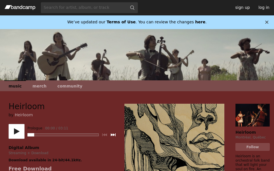 heirloomband.bandcamp.com/ screen capture