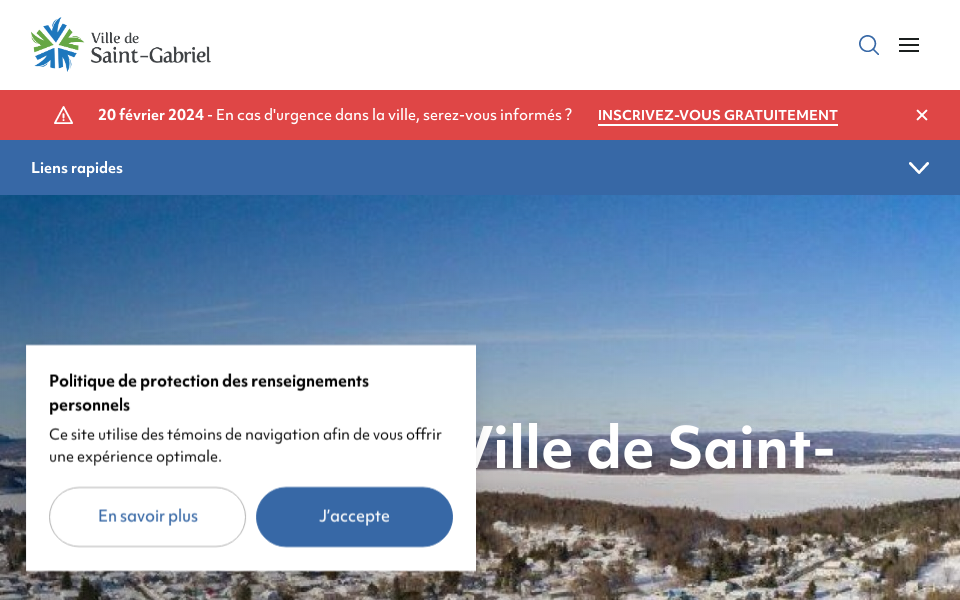 www.ville.stgabriel.qc.ca/ screen capture