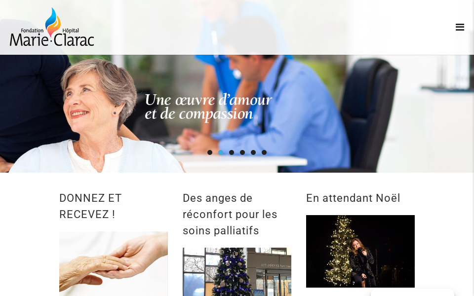 fondationmarieclarac.org/fr/accueil/ screen capture