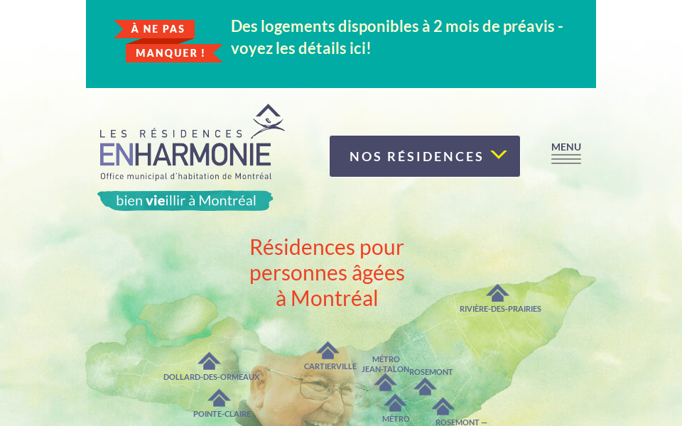 www.residencesenharmonie.qc.ca screen capture