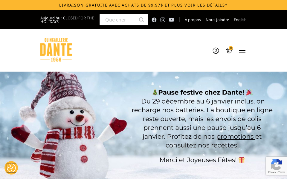 www.quincailleriedante.com/ screen capture
