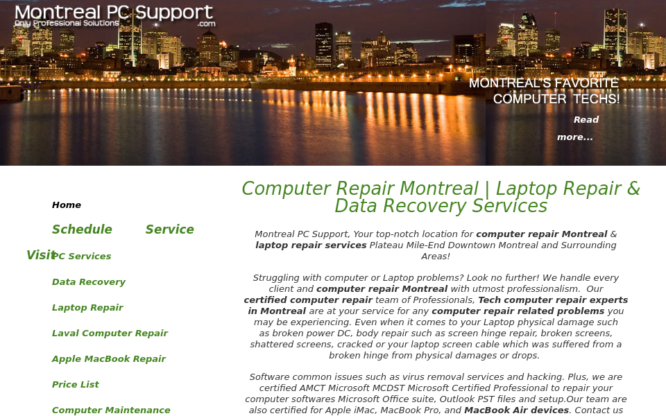montrealpcsupport.com/ screen capture