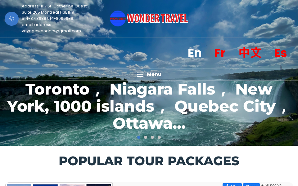 wondertravels.ca/ screen capture