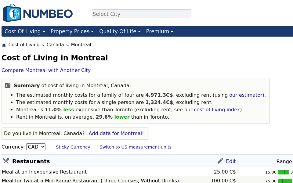 www.numbeo.com/cost-of-living/in/Montreal screen capture