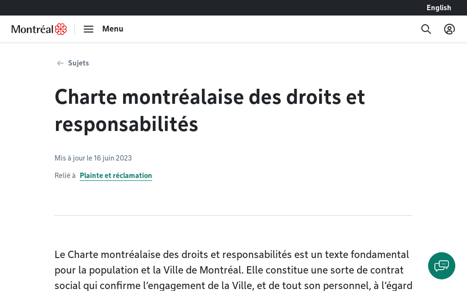montreal.ca/sujets/charte-montrealaise-des-droits-et-responsabilites screen capture