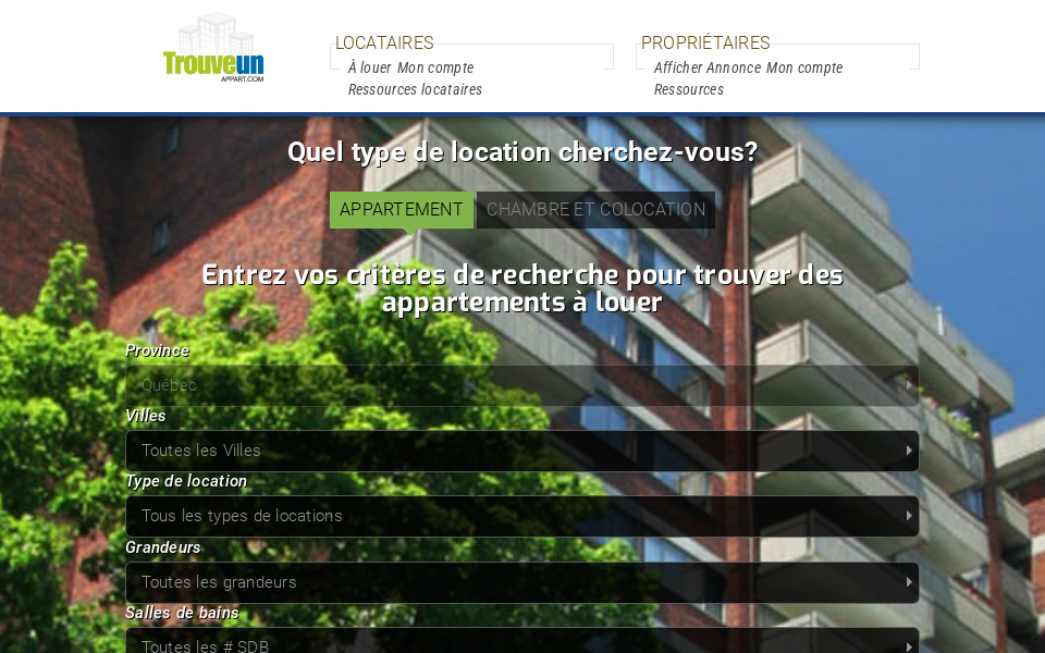 www.trouveunappart.com/ screen capture