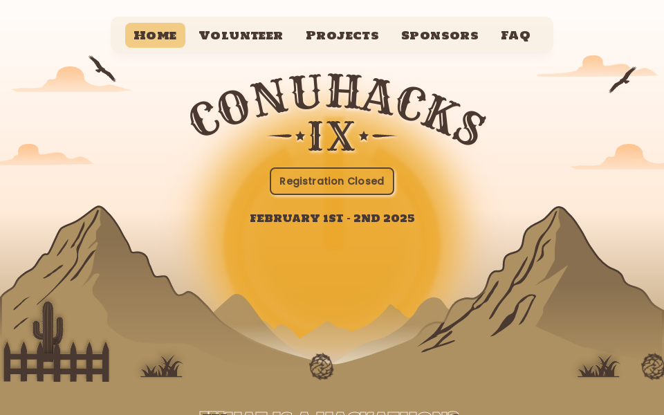 www.conuhacks.io/ screen capture
