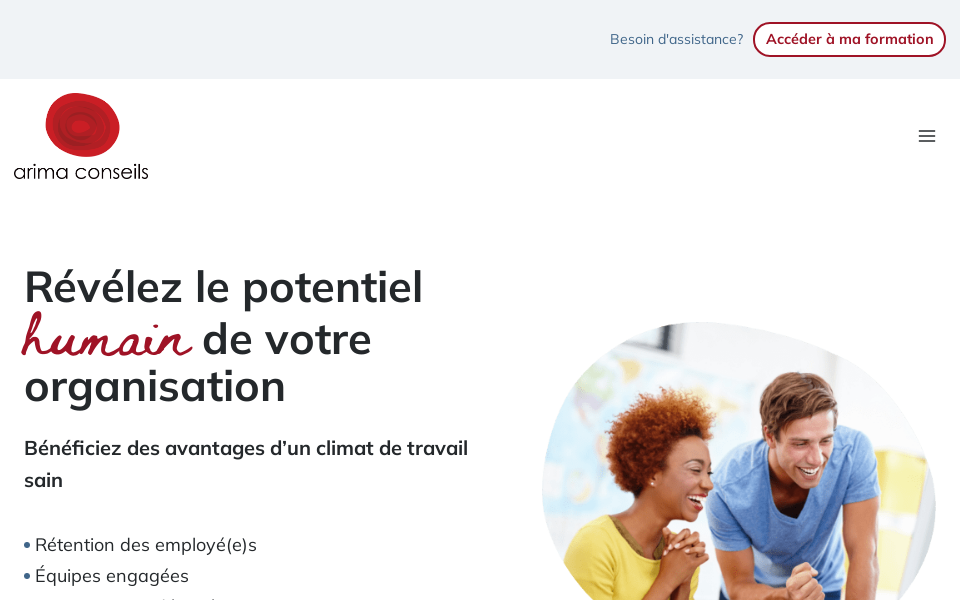 arimaconseils.com/ screen capture