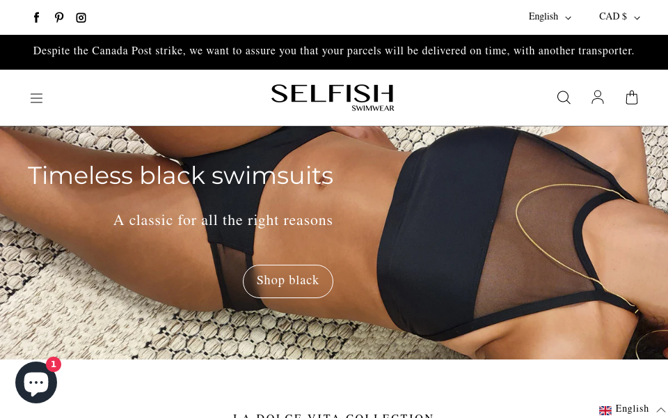 selfishswimwear.com/ screen capture