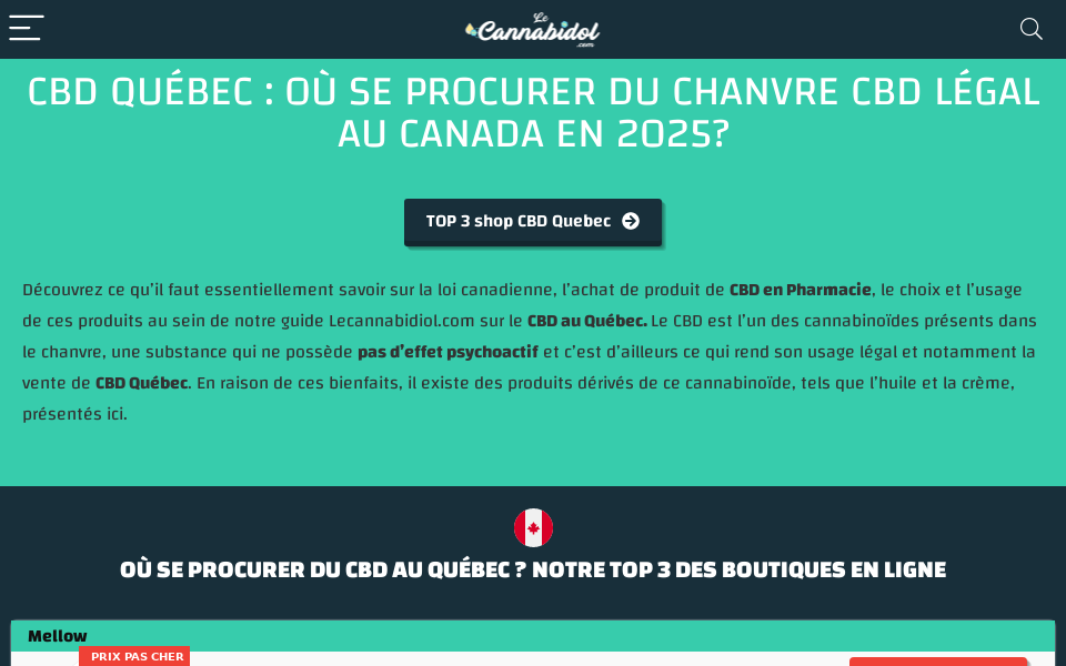 lecannabidiol.com/cbd-quebec/ screen capture