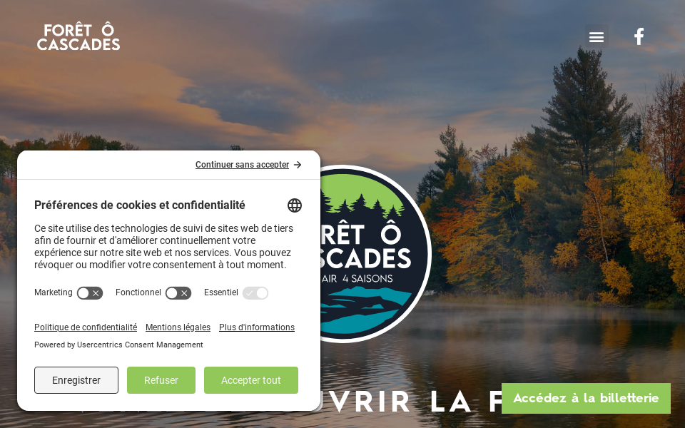 foretocascades.ca/ screen capture