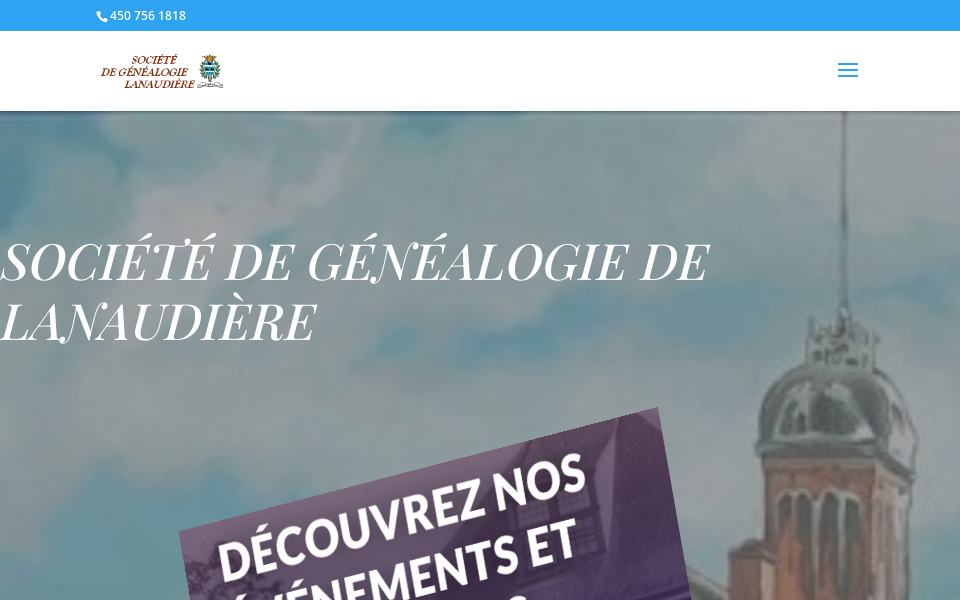 genealogielanaudiere.ca/ screen capture