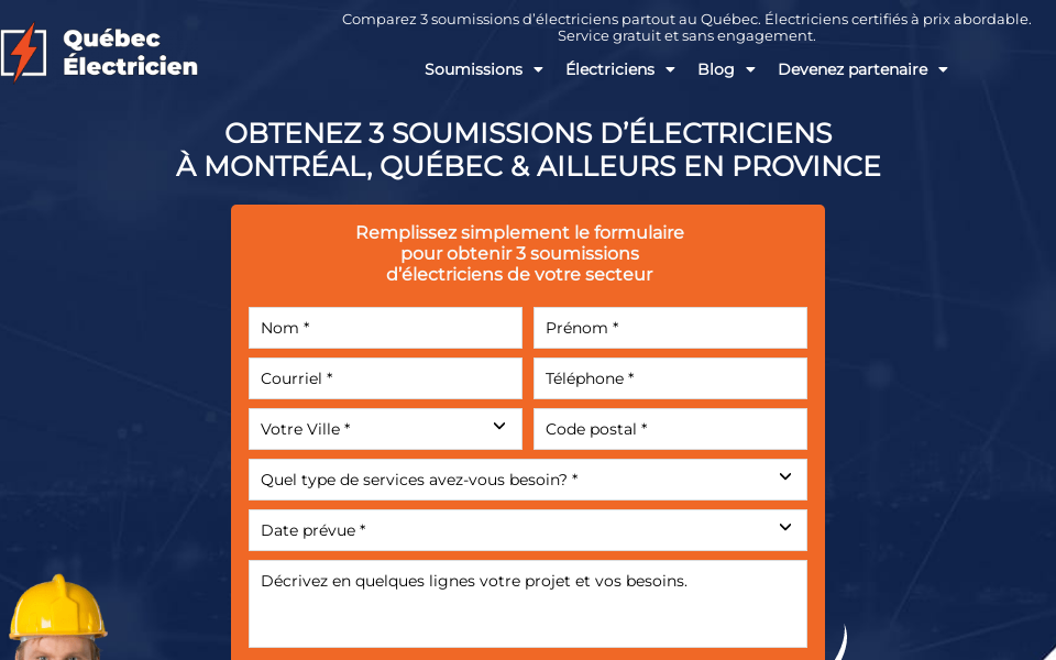 www.quebecelectricien.com/ screen capture