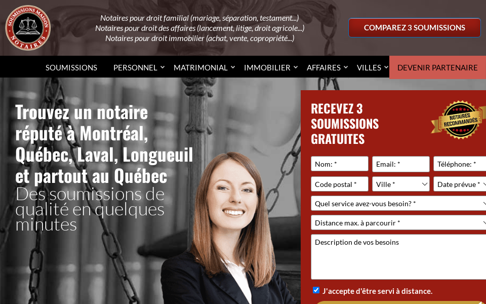 www.soumissionsmaison.com/notaires/ screen capture
