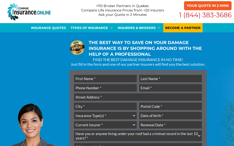compareinsurancesonline.ca/ screen capture