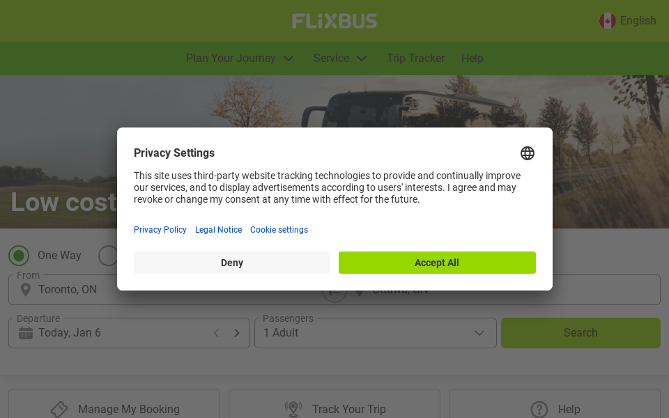 www.flixbus.ca/ screen capture