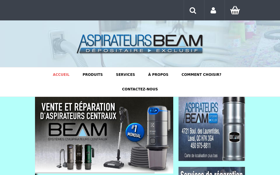 www.aspirateursbeam.com/ screen capture