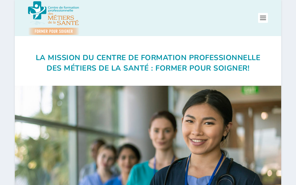 metiersdelasante.centrecsmb.com/ screen capture